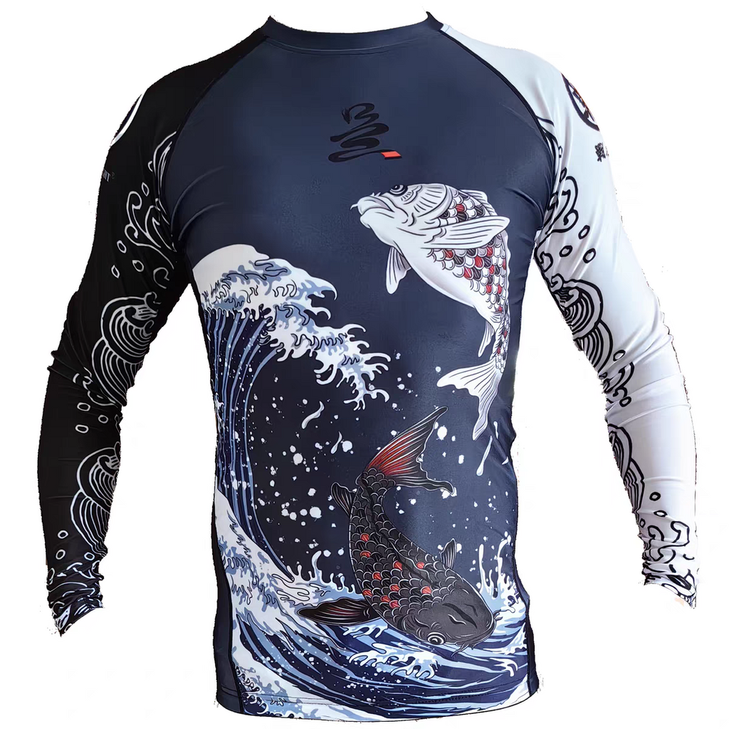 ZHAN Koi Wave Long Sleeve BJJ Rash Guard