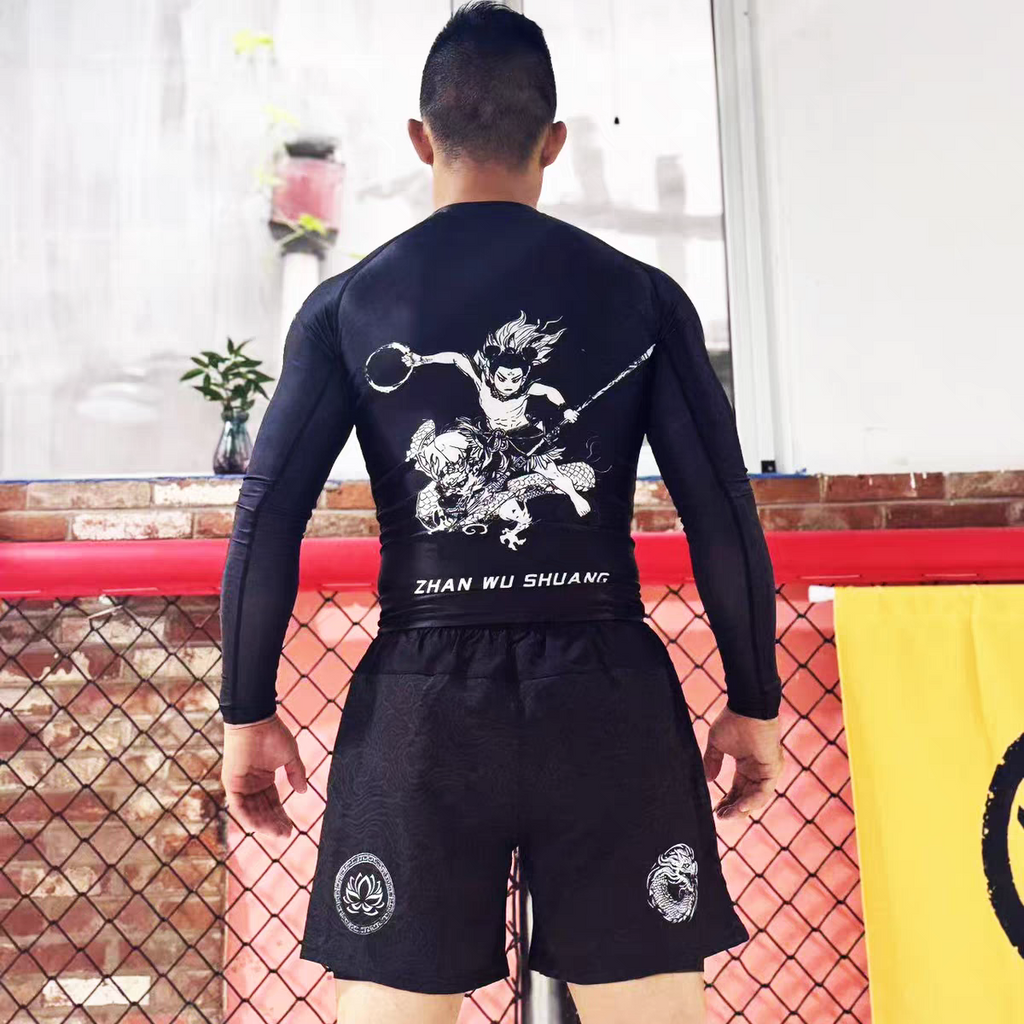 ZHAN Nezha Long Sleeve BJJ Rash Guard & No-Gi Shorts Set